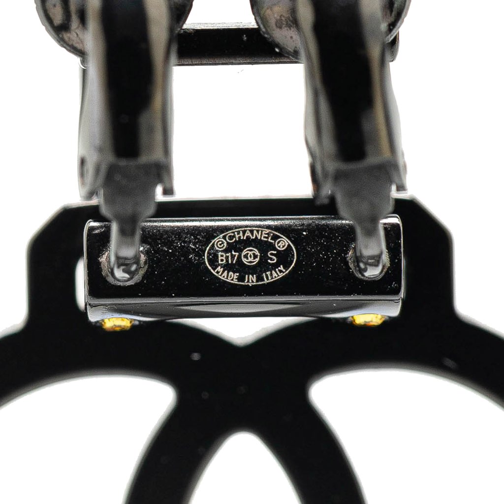 Chanel Brass CC Crystal Single Clip On Earring - 3