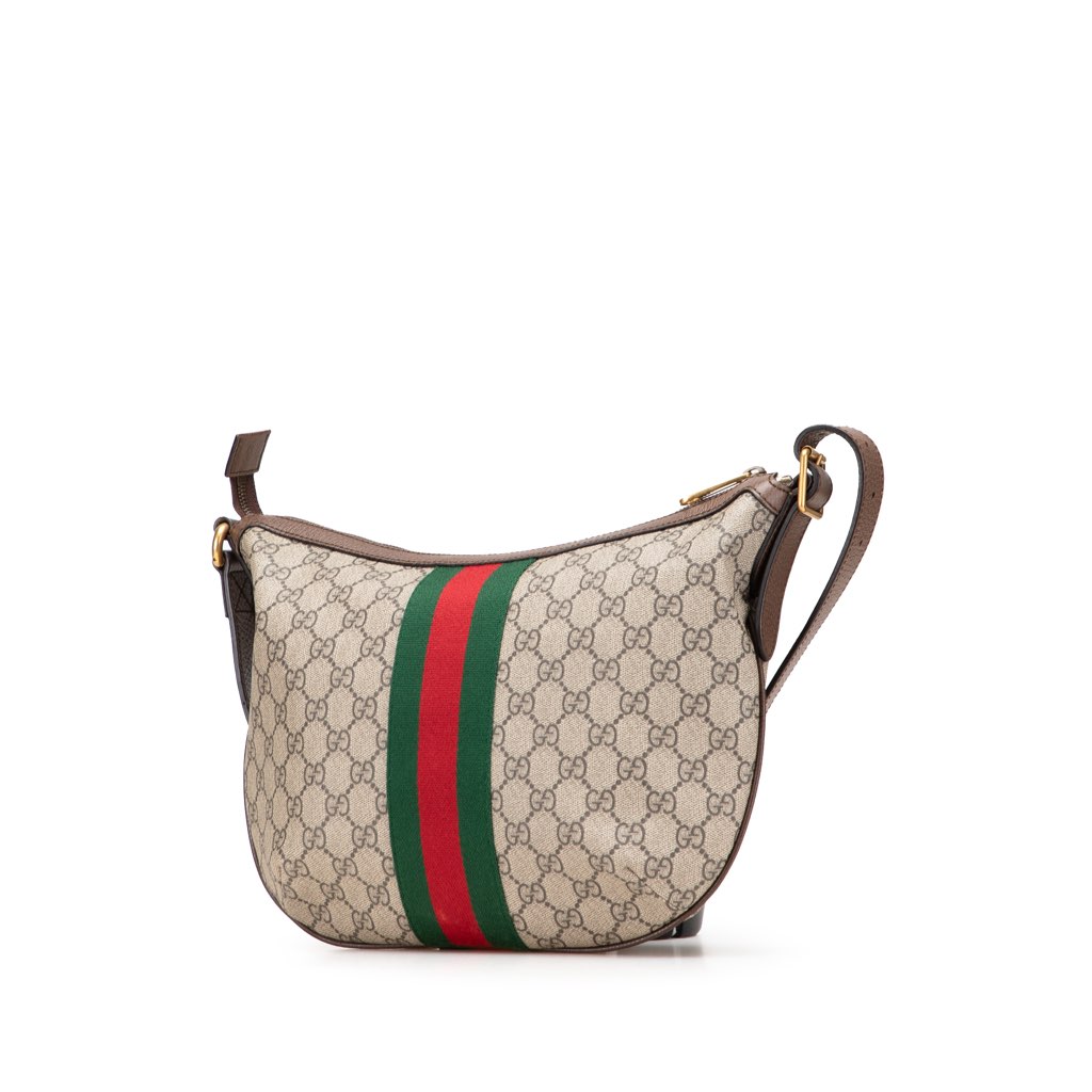 Gucci Small GG Supreme Web Ophidia Half Moon Crossbody - 2