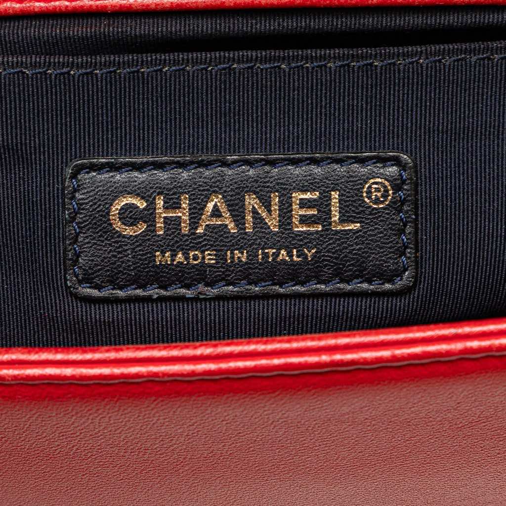 Chanel Old Medium Lambskin Embossed Cube Boy Flap - 5