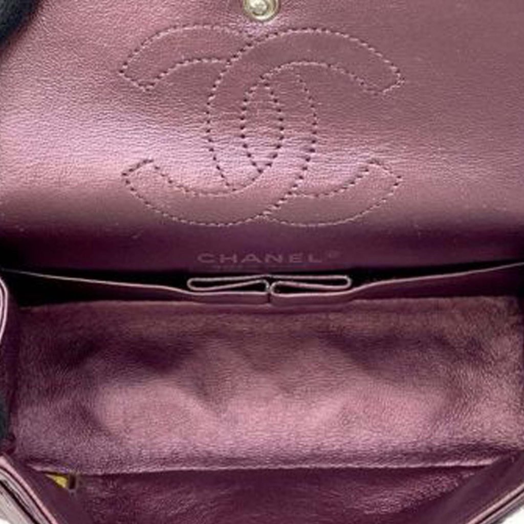 Chanel Mini Reissue 2.55 Quilted Metallic Lambskin Double Flap - 4