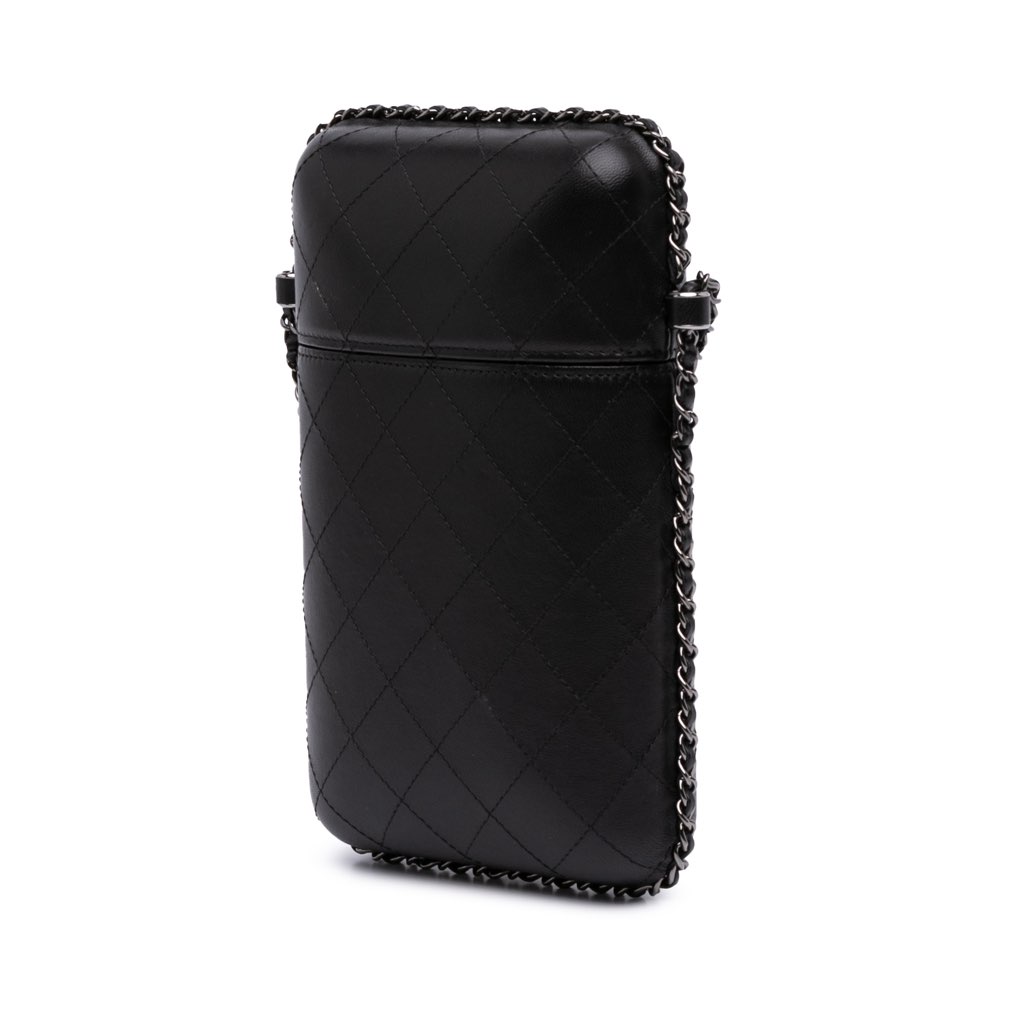 Chanel CC Quilted Lambskin Chain Around Phone Holder - 2