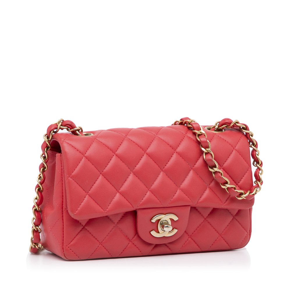 Chanel Mini Rectangular Classic Lambskin Single Flap - Back view