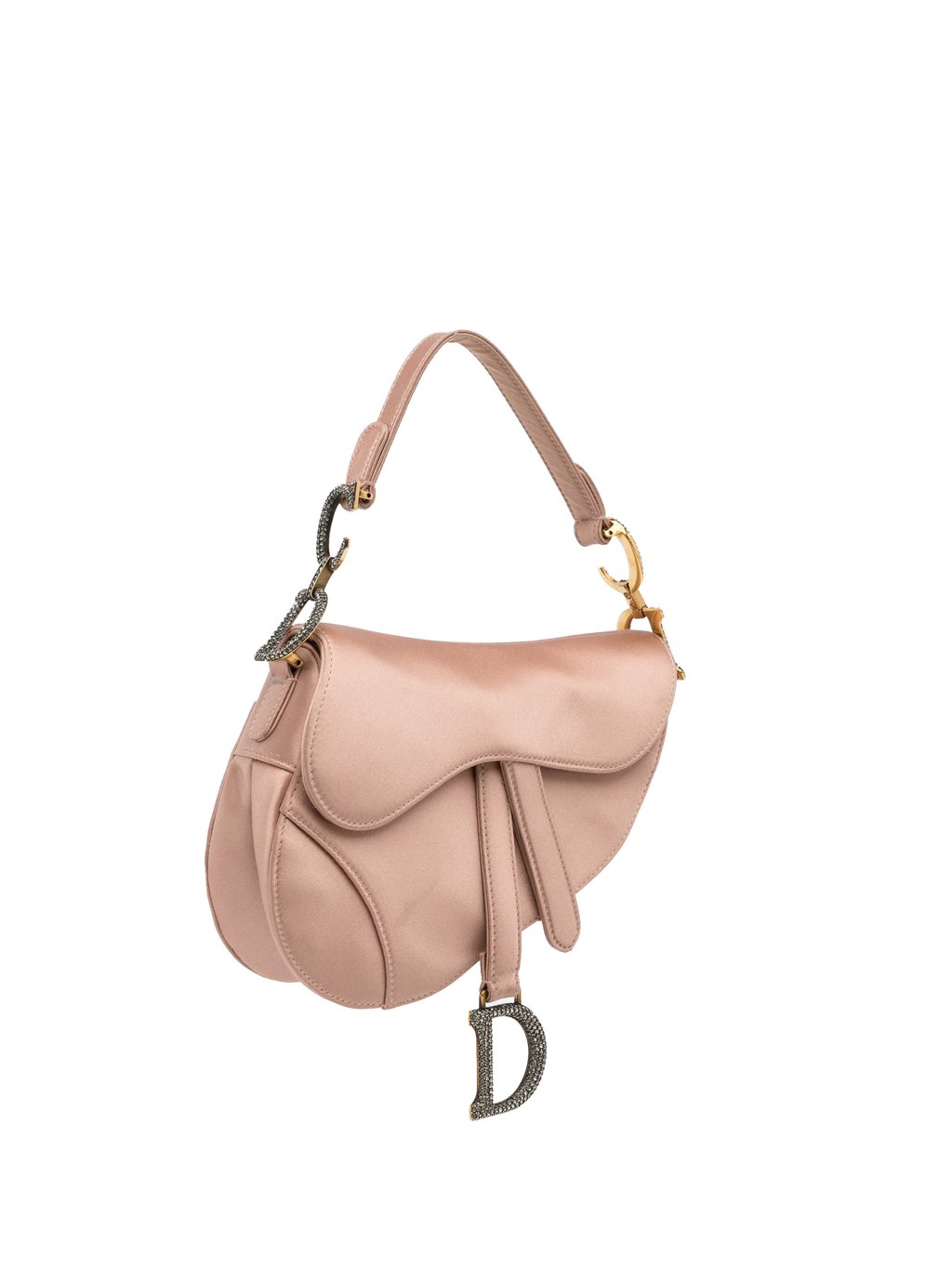 Dior Mini Satin Crystal Embellished Saddle Bag - 2