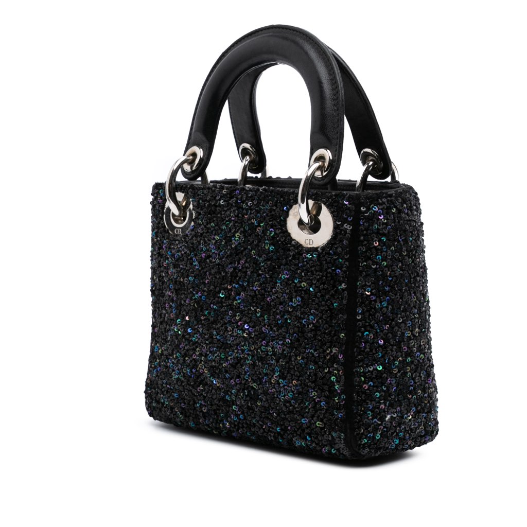 Dior Mini Satin Sequin Embellished Lady Dior - 2