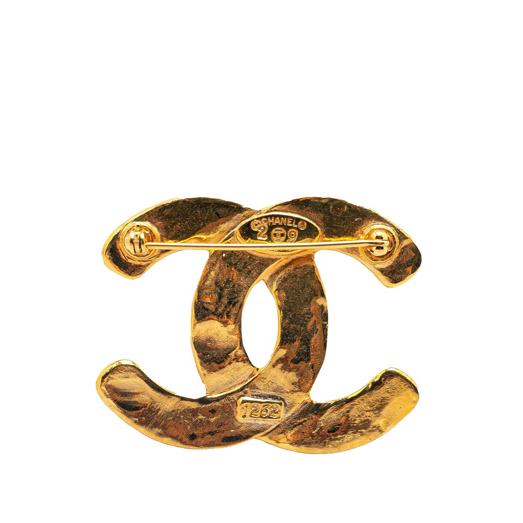 Chanel Gold Plated CC Brooch - 2