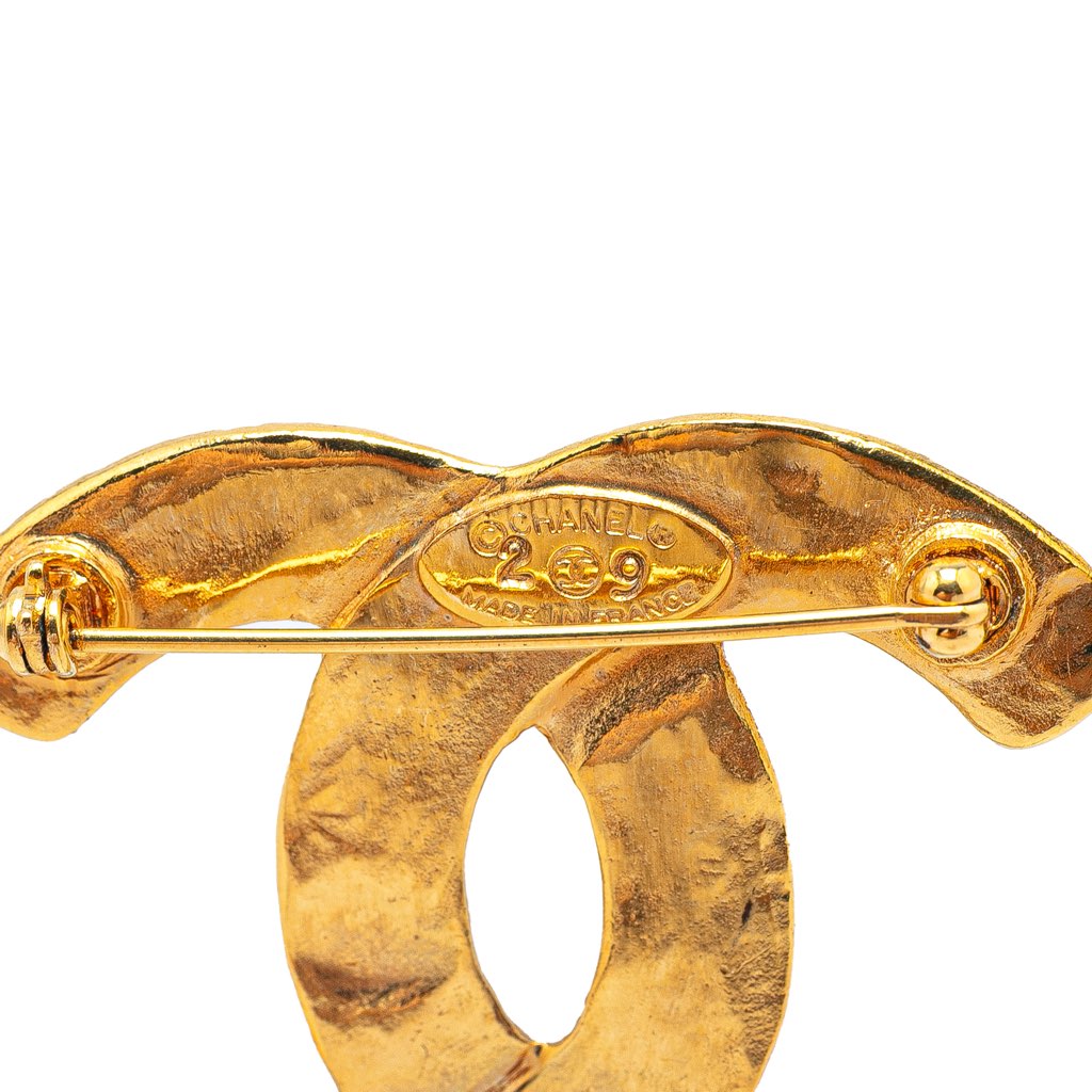 Chanel Gold Plated CC Brooch - 4