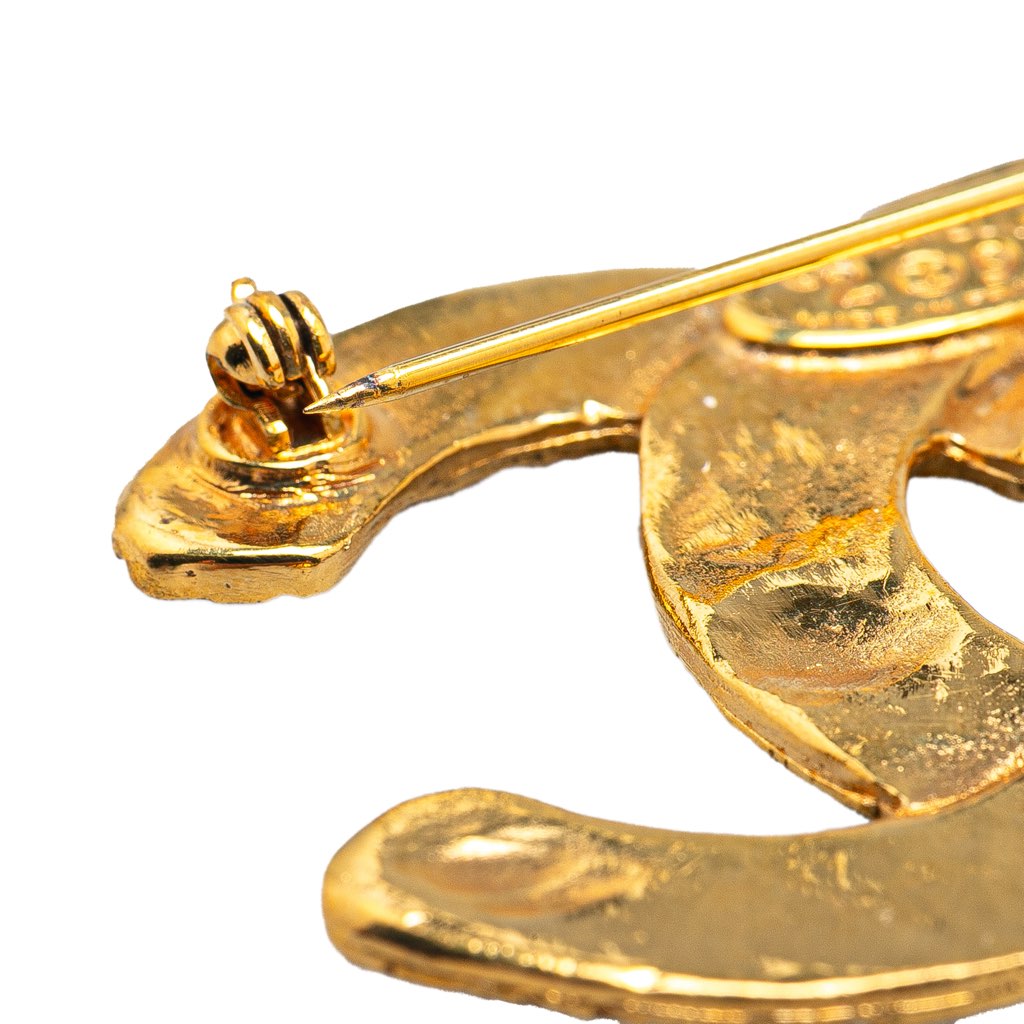 Chanel Gold Plated CC Brooch - 5