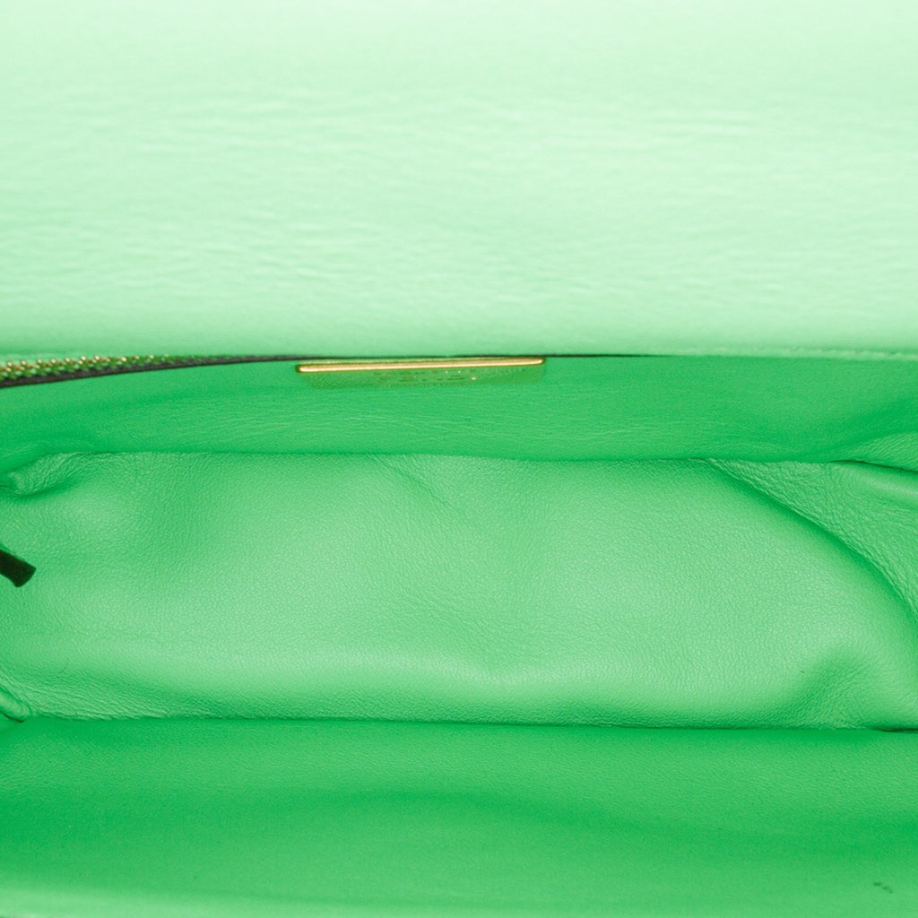 Fendi Zucca Embossed Leather Chain Midi Baguette - 4