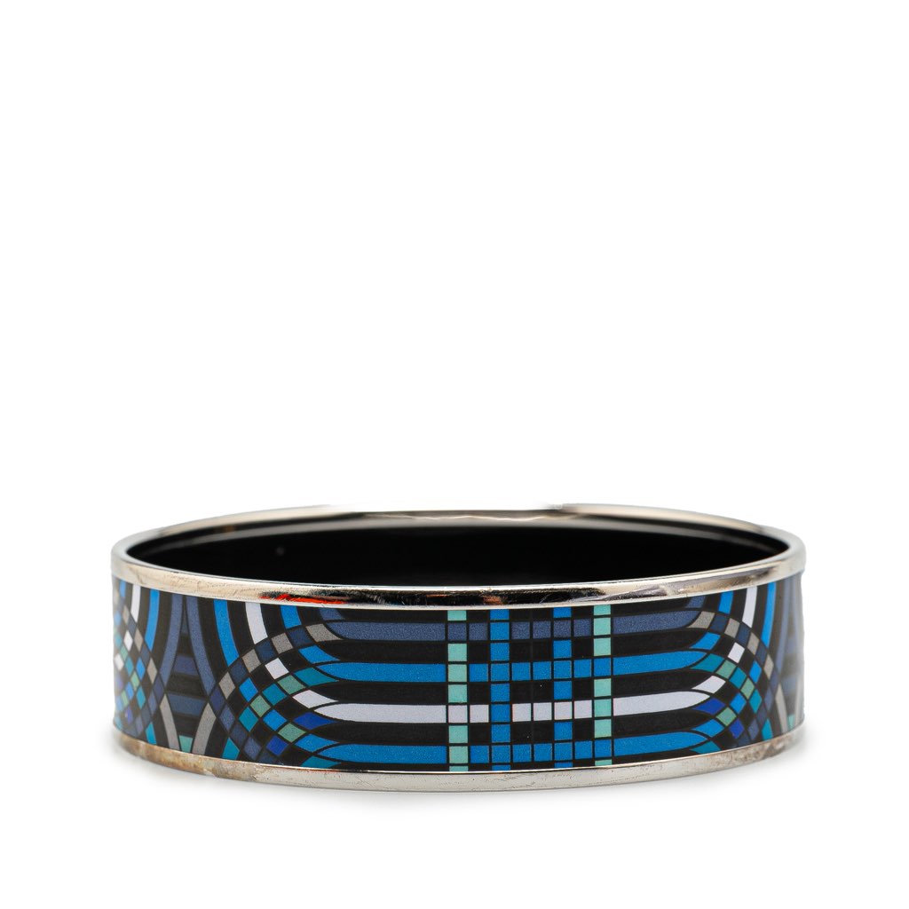 Hermès Wide Geometric Enamel Bangle 65 - 2