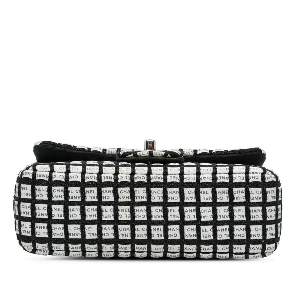 Chanel Mini Rectangular Classic Ribbon Tweed Double Flap White Tweed Very good - Inside View