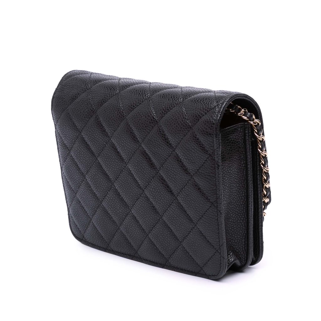Chanel Quilted Caviar Square Wallet on Chain - 2