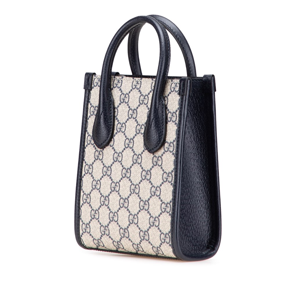 Gucci Mini GG Supreme Interlocking G Satchel - Back view