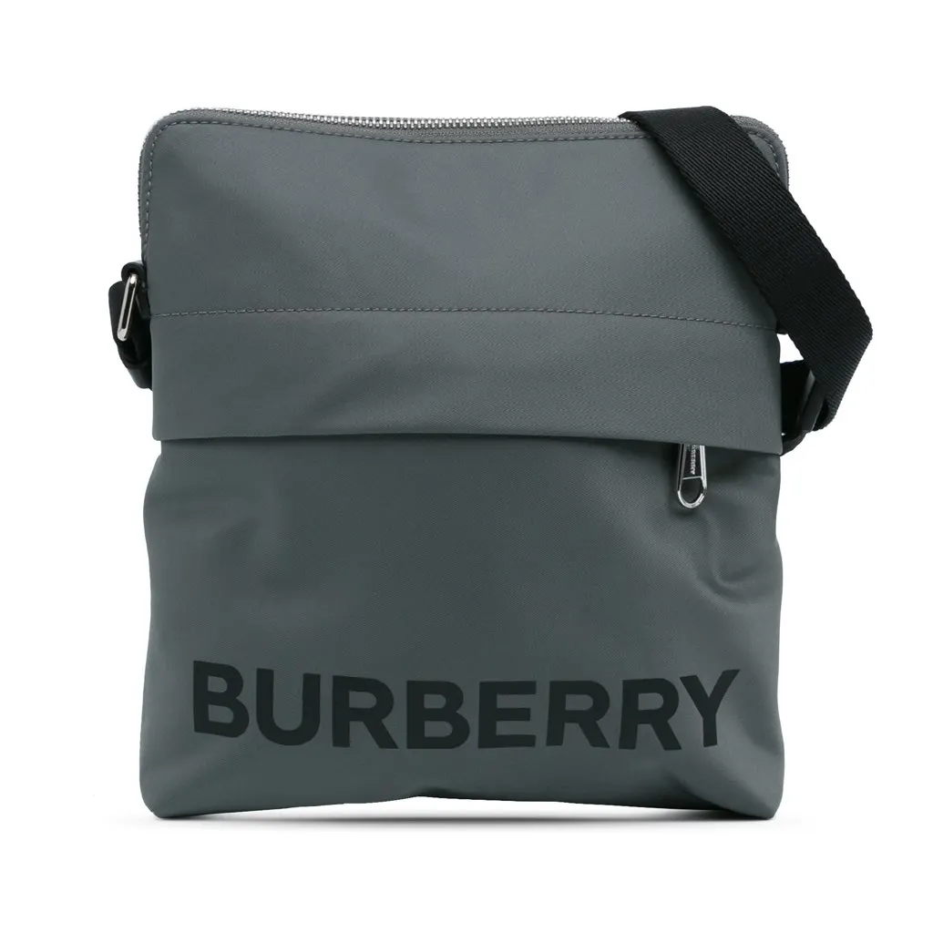 Burberry Nylon Econyl Logo Neo Crossbody Grey Good - Front View
