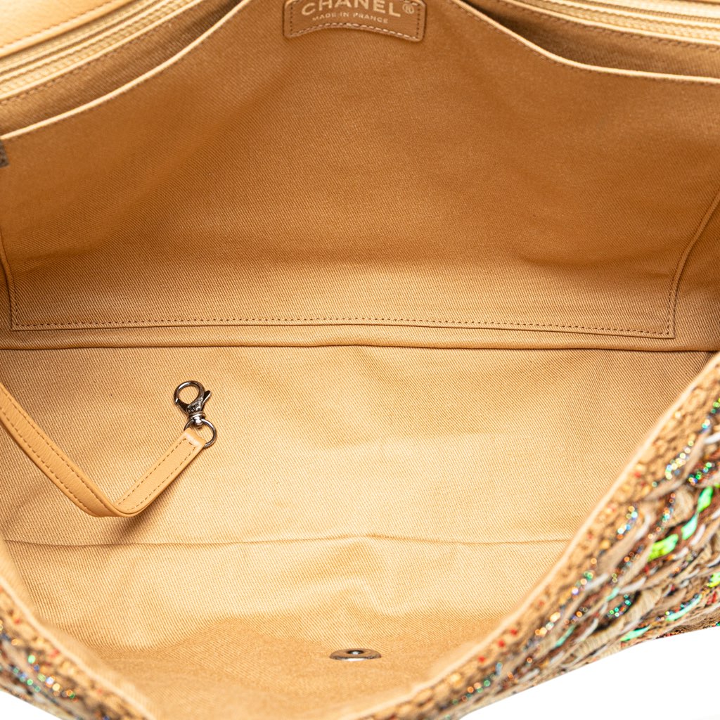 Chanel Jumbo Classic Iridescent Ribbon and Tweed Single Flap - 4