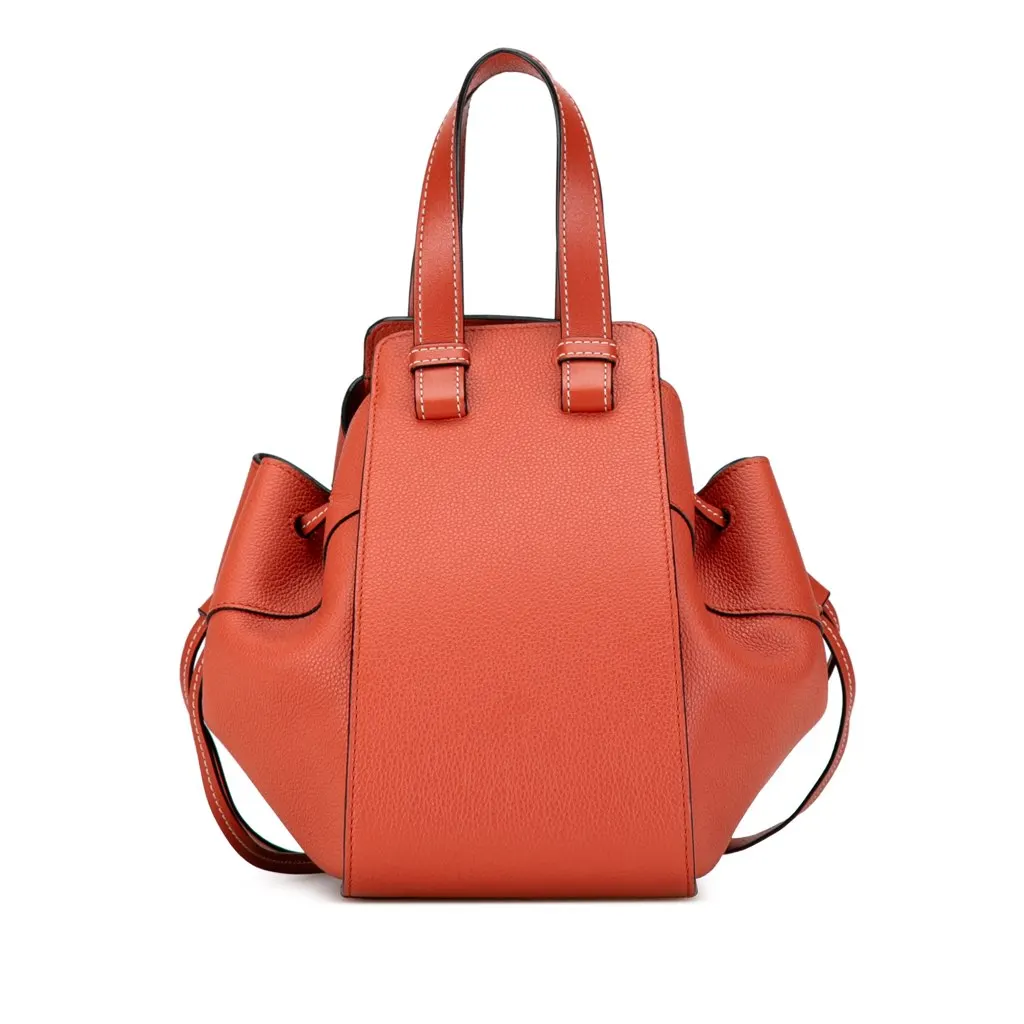 Loewe Small Leather Hammock Satchel Orange Leather Good - Inside View