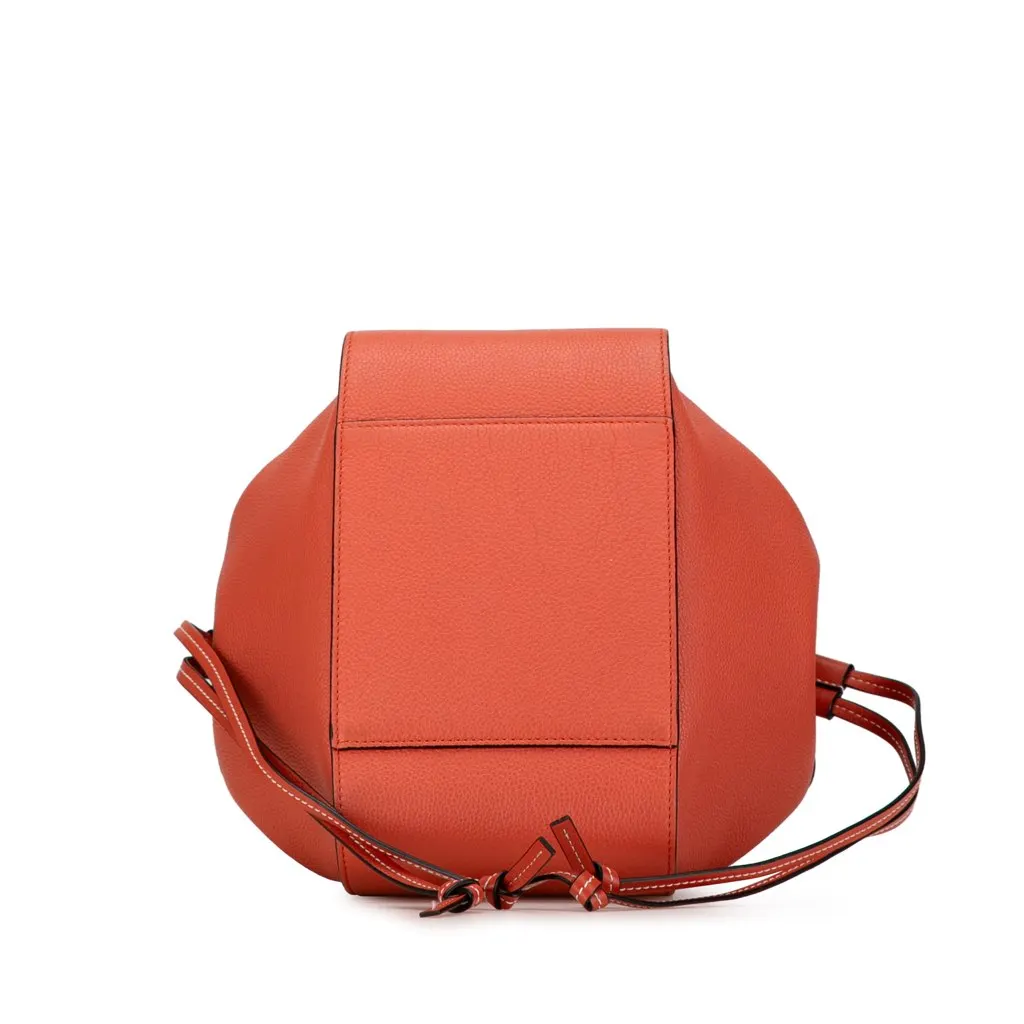 Loewe Small Leather Hammock Satchel Orange Leather Good - Model View