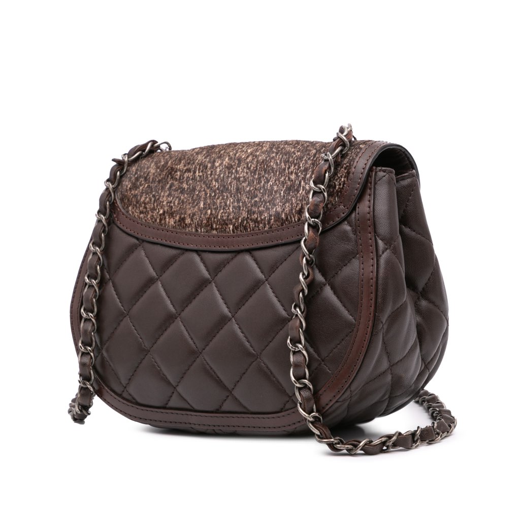 Chanel Paris-Salzburg Quilted Lambskin and Pony Hair Saddle Crossbody - 2