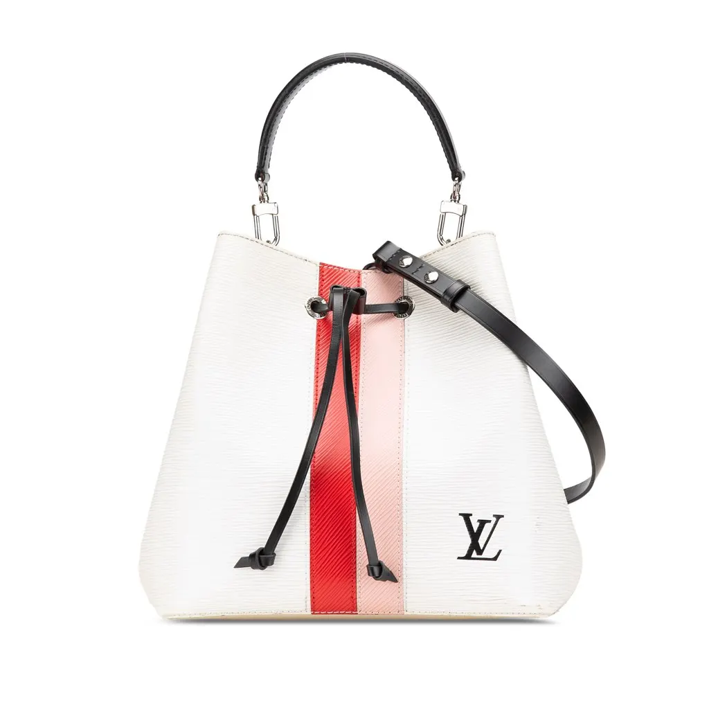 Louis Vuitton Limited Edition Epi Stripes NeoNoe MM White Leather Good - Front View