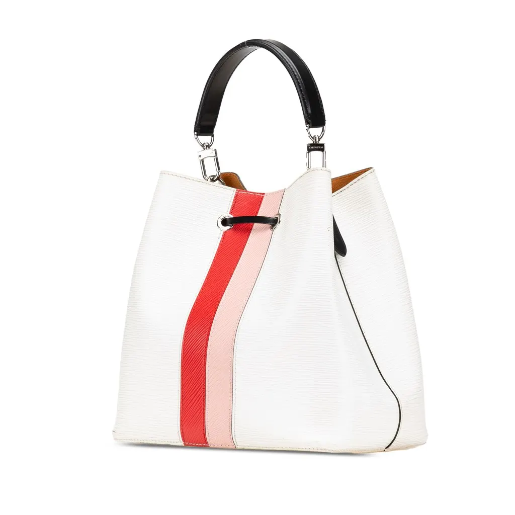 Louis Vuitton Limited Edition Epi Stripes NeoNoe MM White Leather Good - Back View