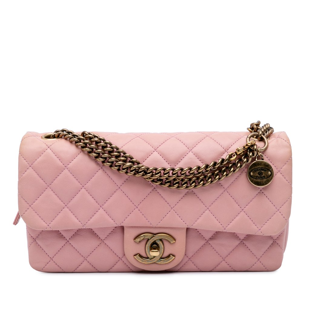 Chanel Quilted Calfskin CC Crown Flap