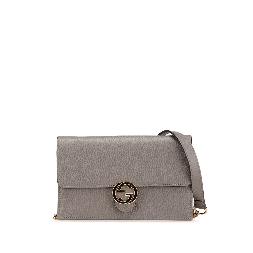 Gucci Leather Interlocking G Dollar Wallet on Chain