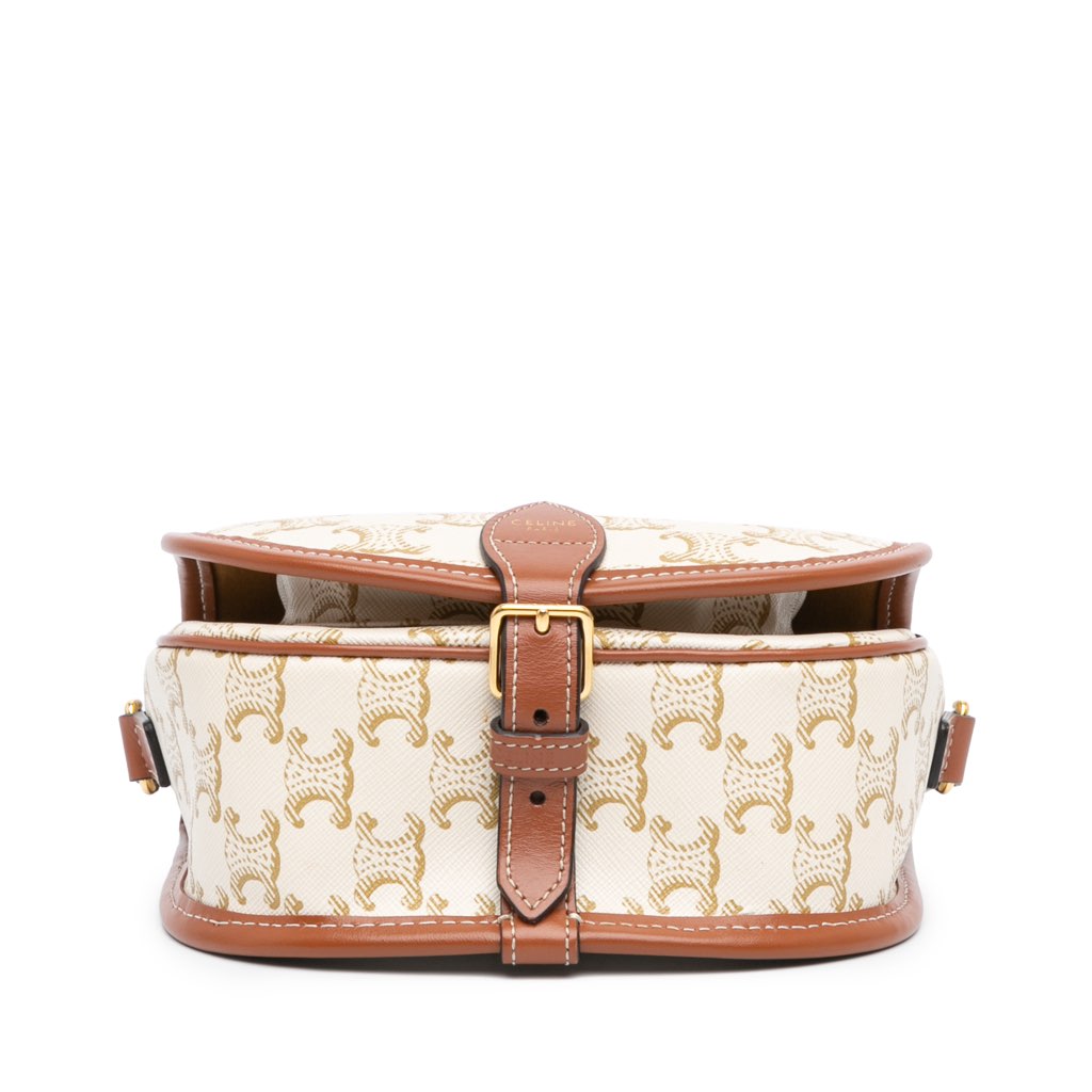 Celine Medium Triomphe Coated Canvas Folco Crossbody - 3