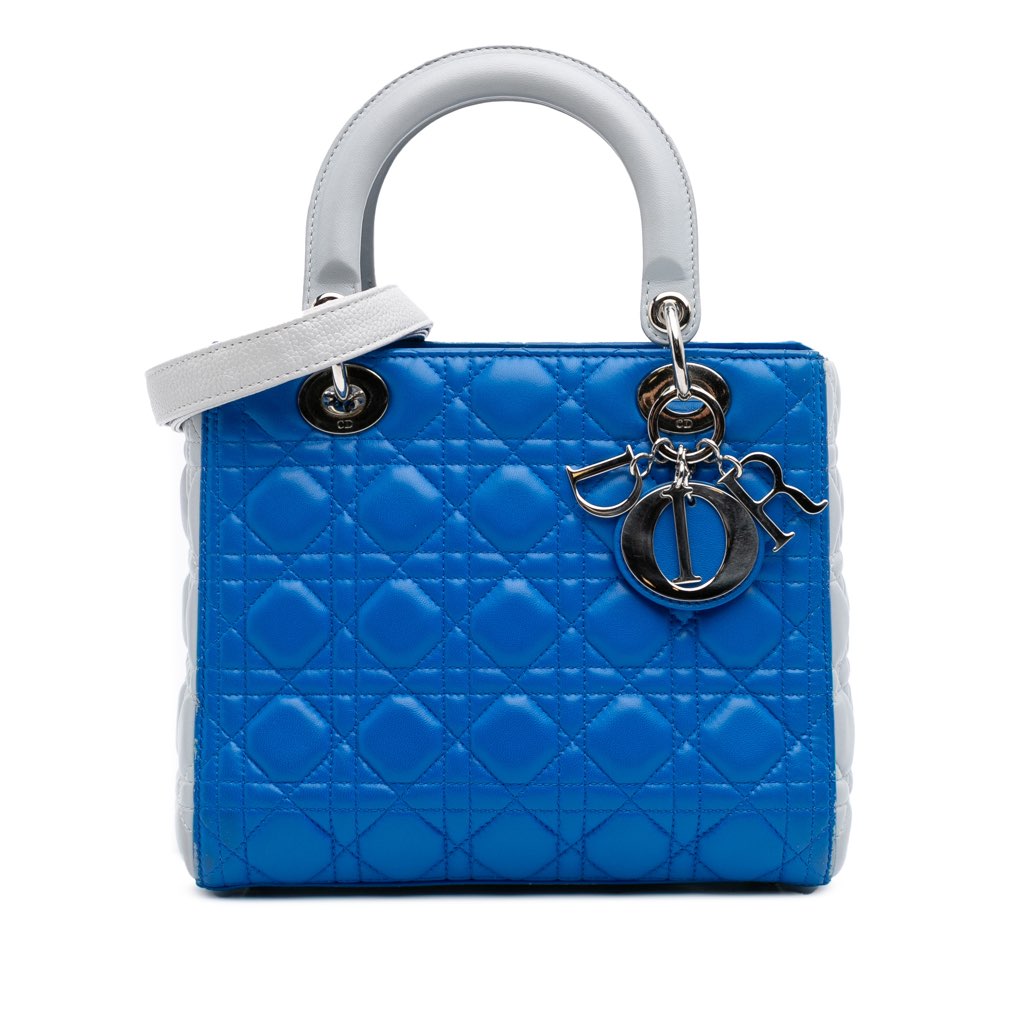 Dior Medium Bicolor Lambskin Cannage Lady Dior