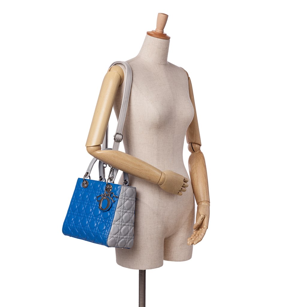 Dior Medium Bicolor Lambskin Cannage Lady Dior - Image 13