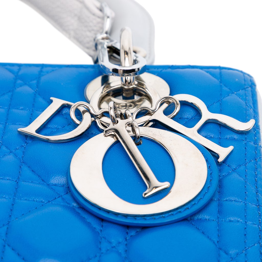 Dior Medium Bicolor Lambskin Cannage Lady Dior - Detail 2