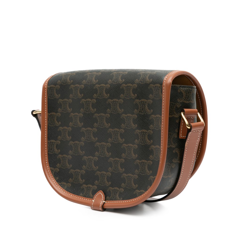 Celine Medium Triomphe Coated Canvas Folco Crossbody - 2