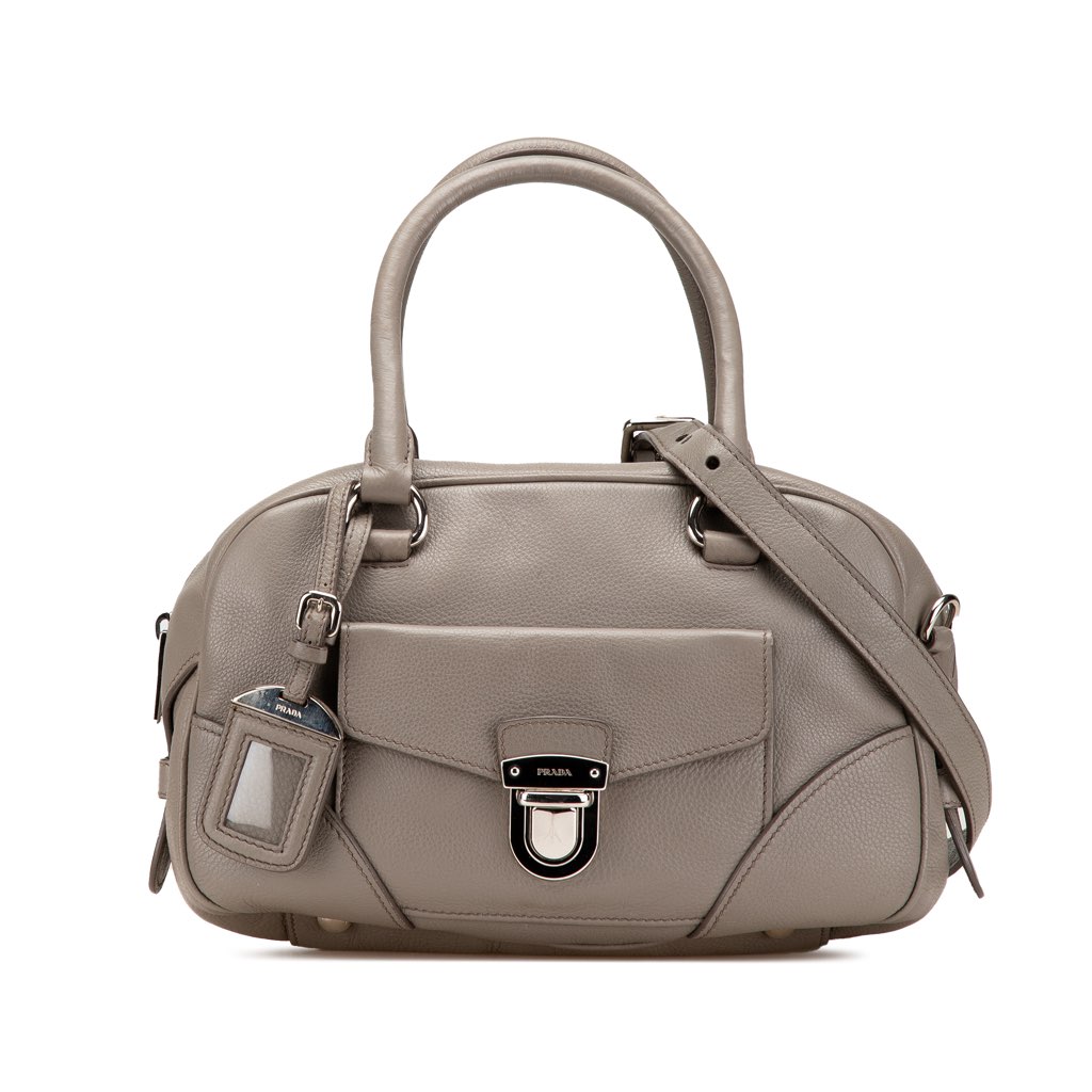 Prada Vitello Daino Zip Top Satchel