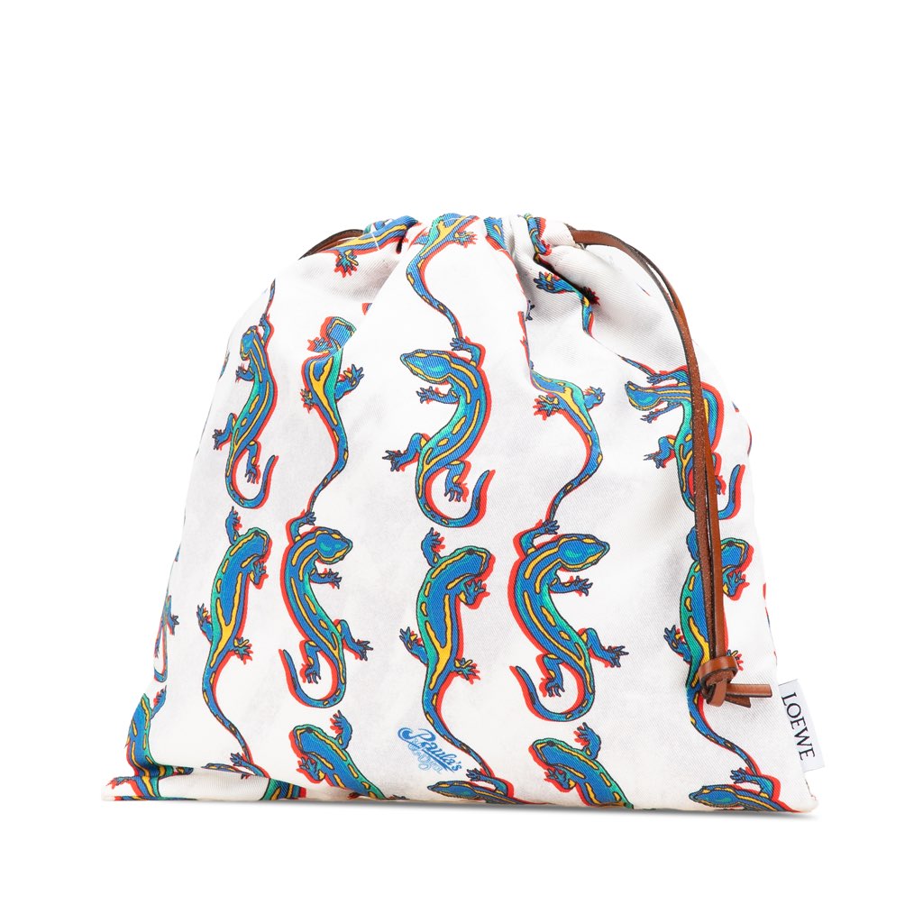 Loewe Paulas Ibiza Salamander Canvas Drawstring Pouch - 2