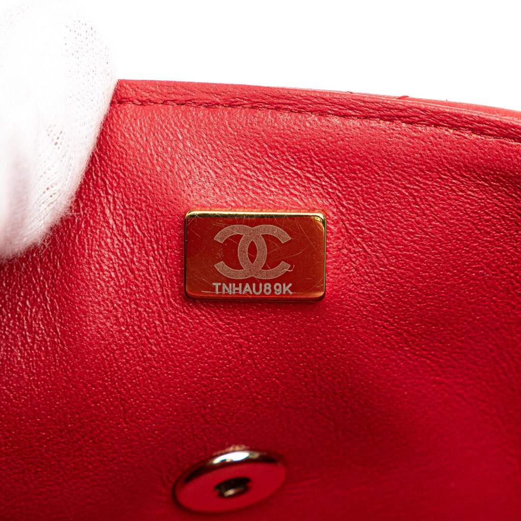 Chanel Mini Rectangular Lambskin Top Handle Single Flap - Detail 1