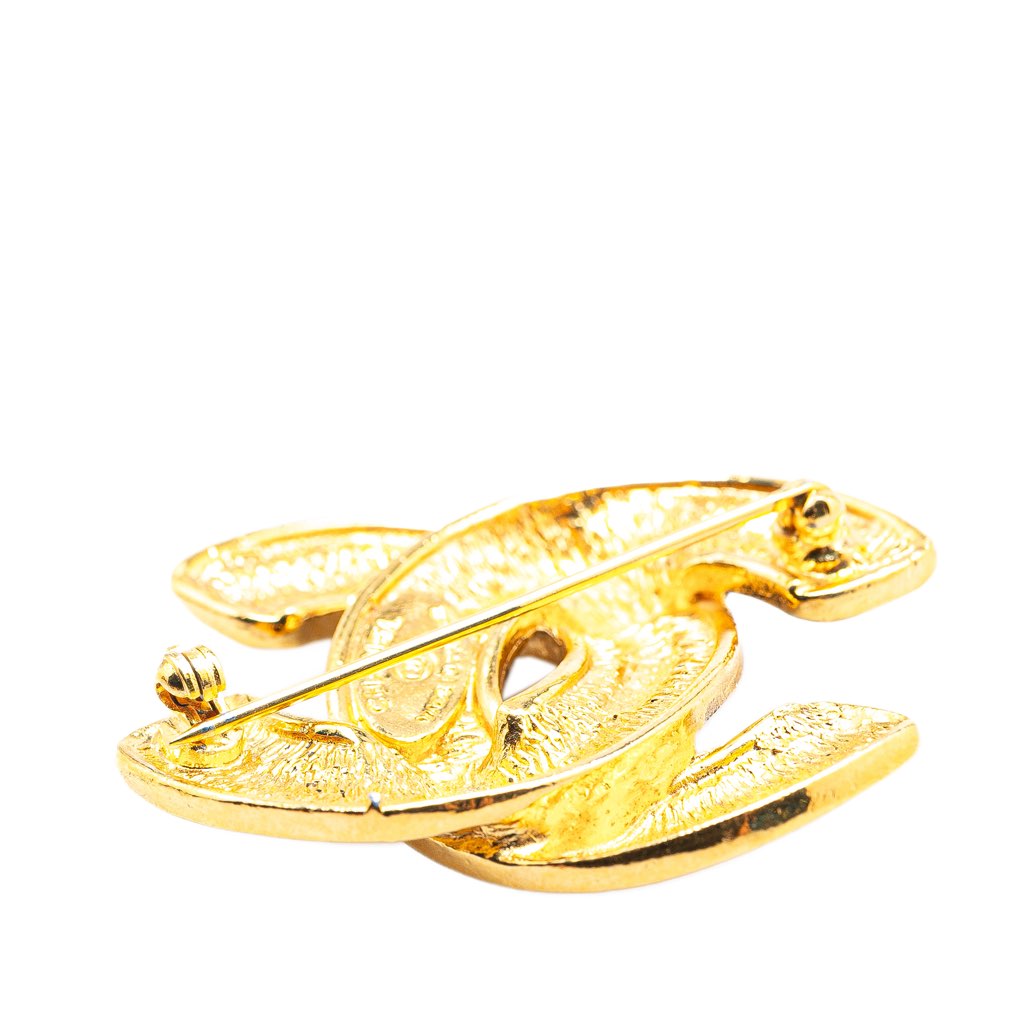 Chanel Gold Plated CC Quilted Brooch - 4