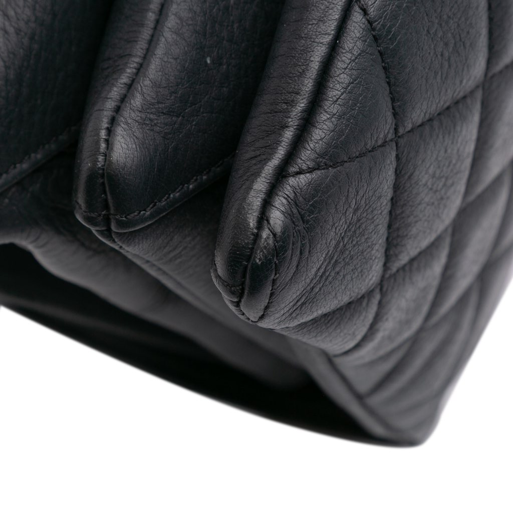Chanel Small Quilted Grained Calfskin CC Round Clasp Accordion Flap - Detail 2