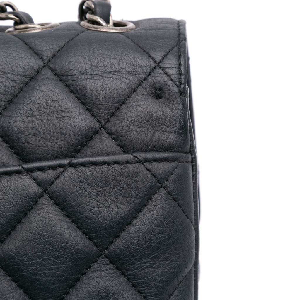 Chanel Small Quilted Grained Calfskin CC Round Clasp Accordion Flap - Image 10