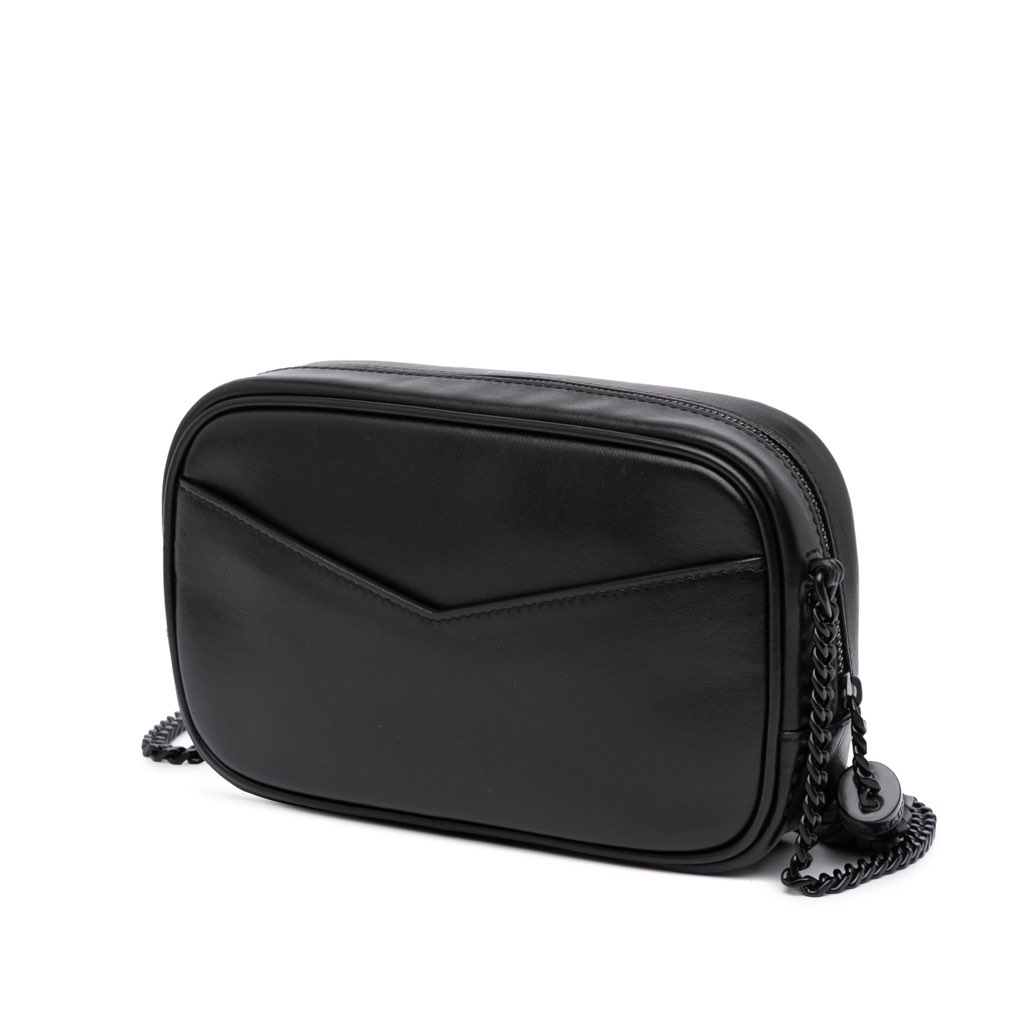 Saint Laurent Canvas Metallic Tiger Print Monogram Lou Camera Bag - Back view