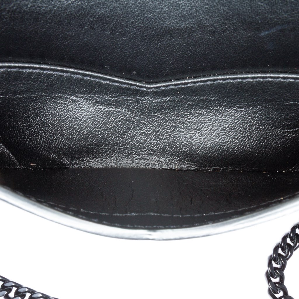 Saint Laurent Canvas Metallic Tiger Print Monogram Lou Camera Bag - Side view