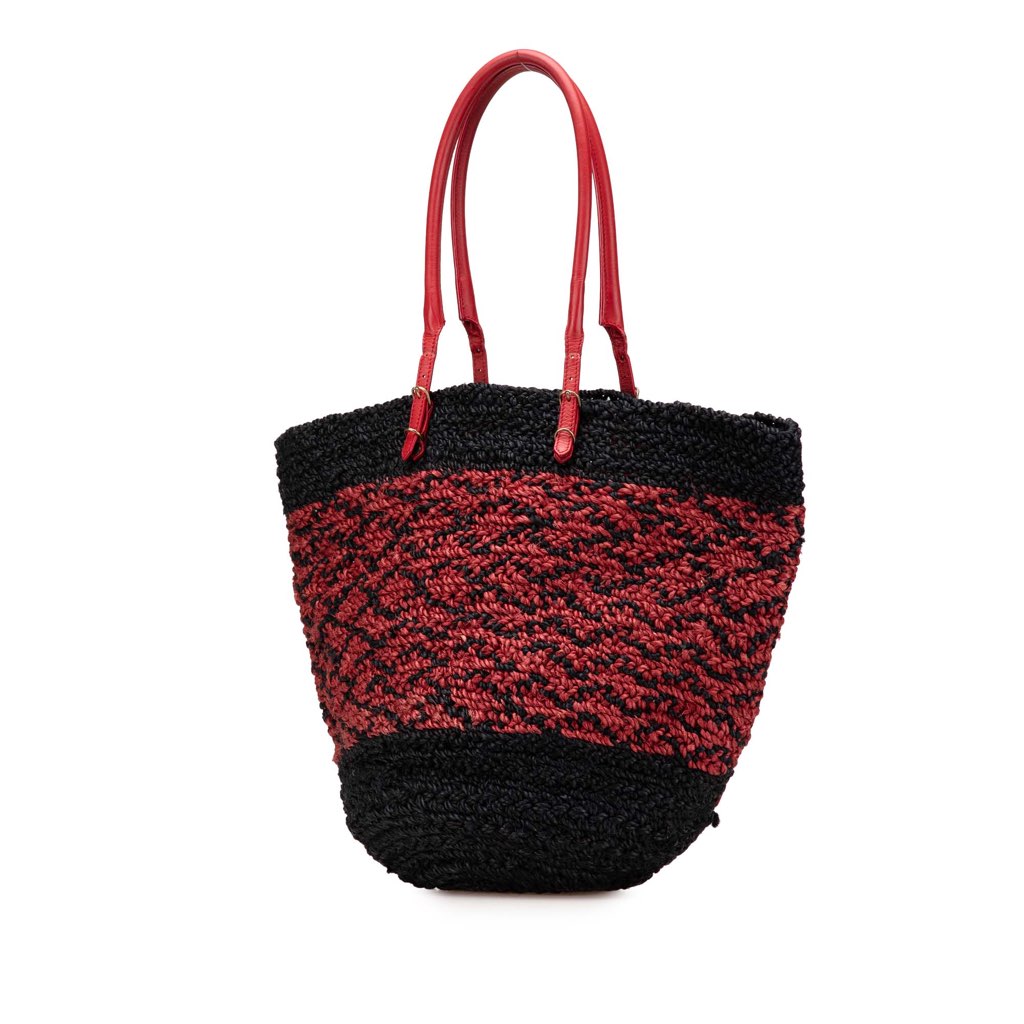 Balenciaga Raffia Motocross Classic Panier Basket Tote - 2