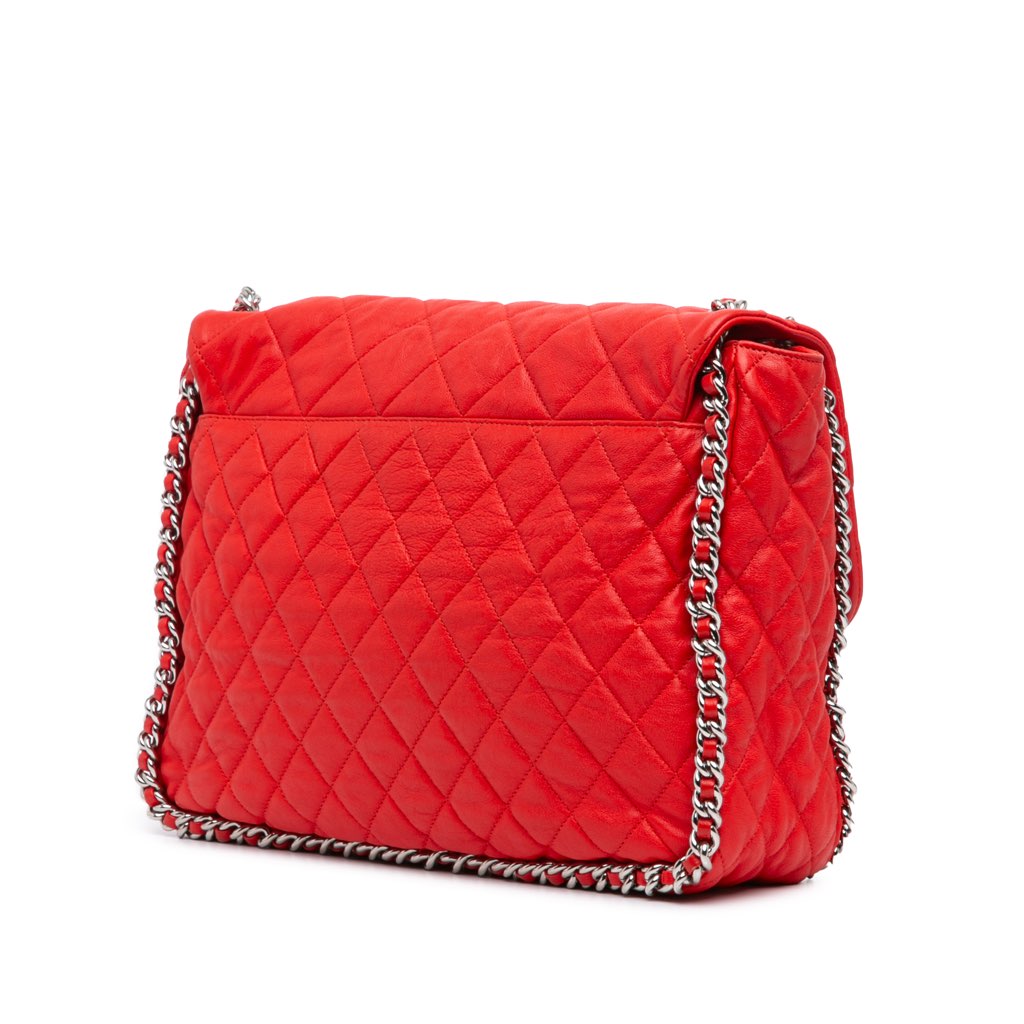 Chanel Maxi Washed Lambskin Chain Around Flap - 2