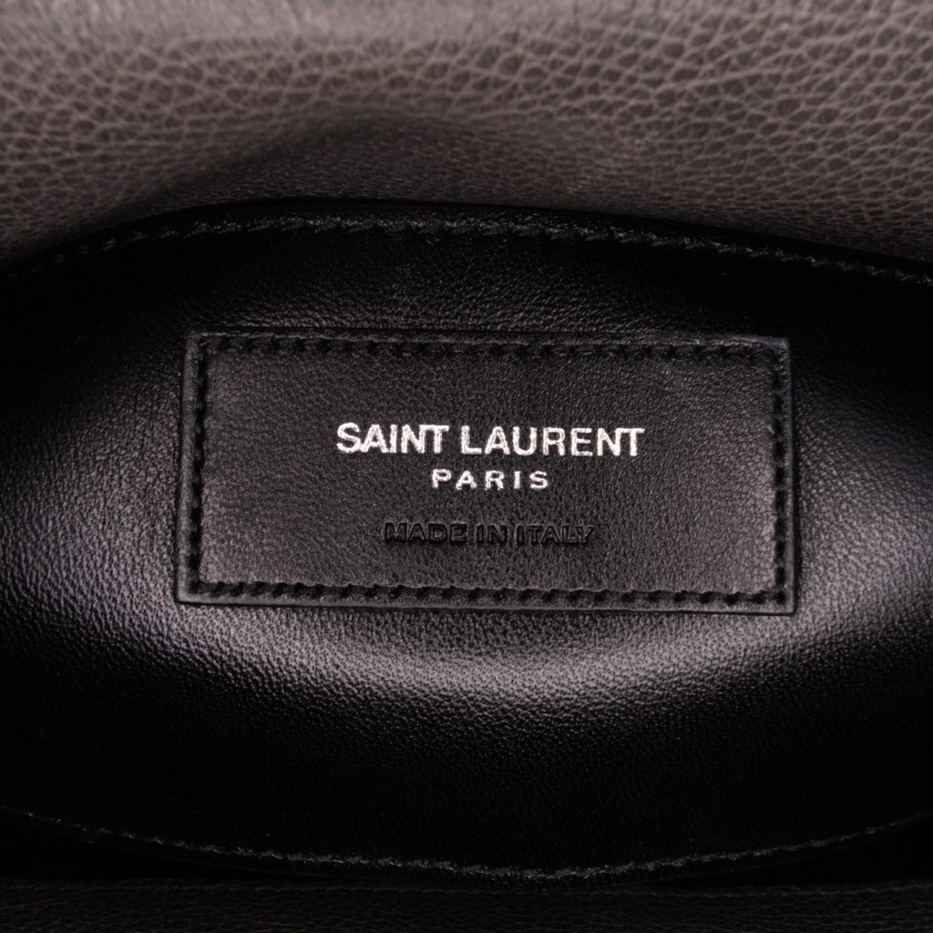 Saint Laurent Medium Quilted Chevron Sheepskin College Satchel - 5