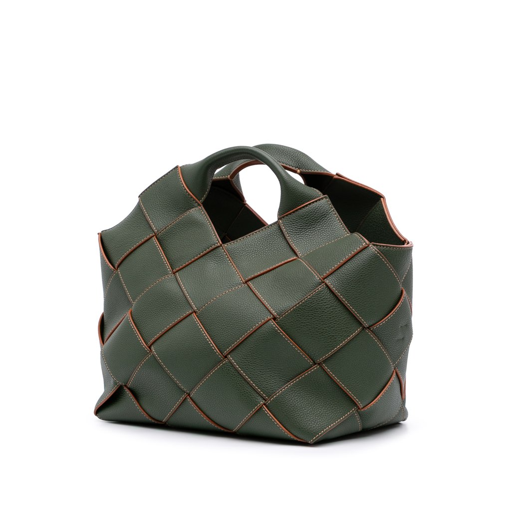 Loewe Small Woven Leather Surplus Basket Bag - 2