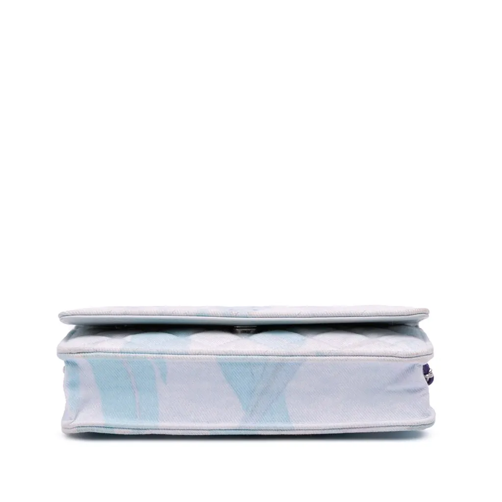 Chanel CC Quilted Canvas Jungle Jeans Wallet on Chain White Canvas Very good - Inside View