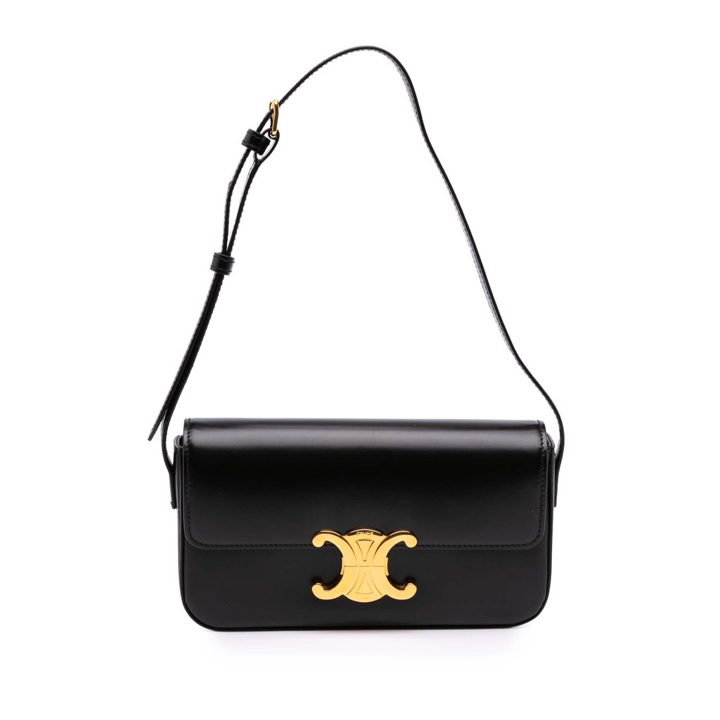 Celine Shiny Calfskin Claude Shoulder Bag