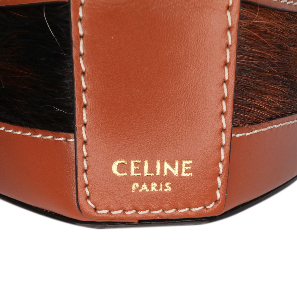 Celine Calfskin and Pony Hair Triomphe Heart Tambour Crossbody - 5