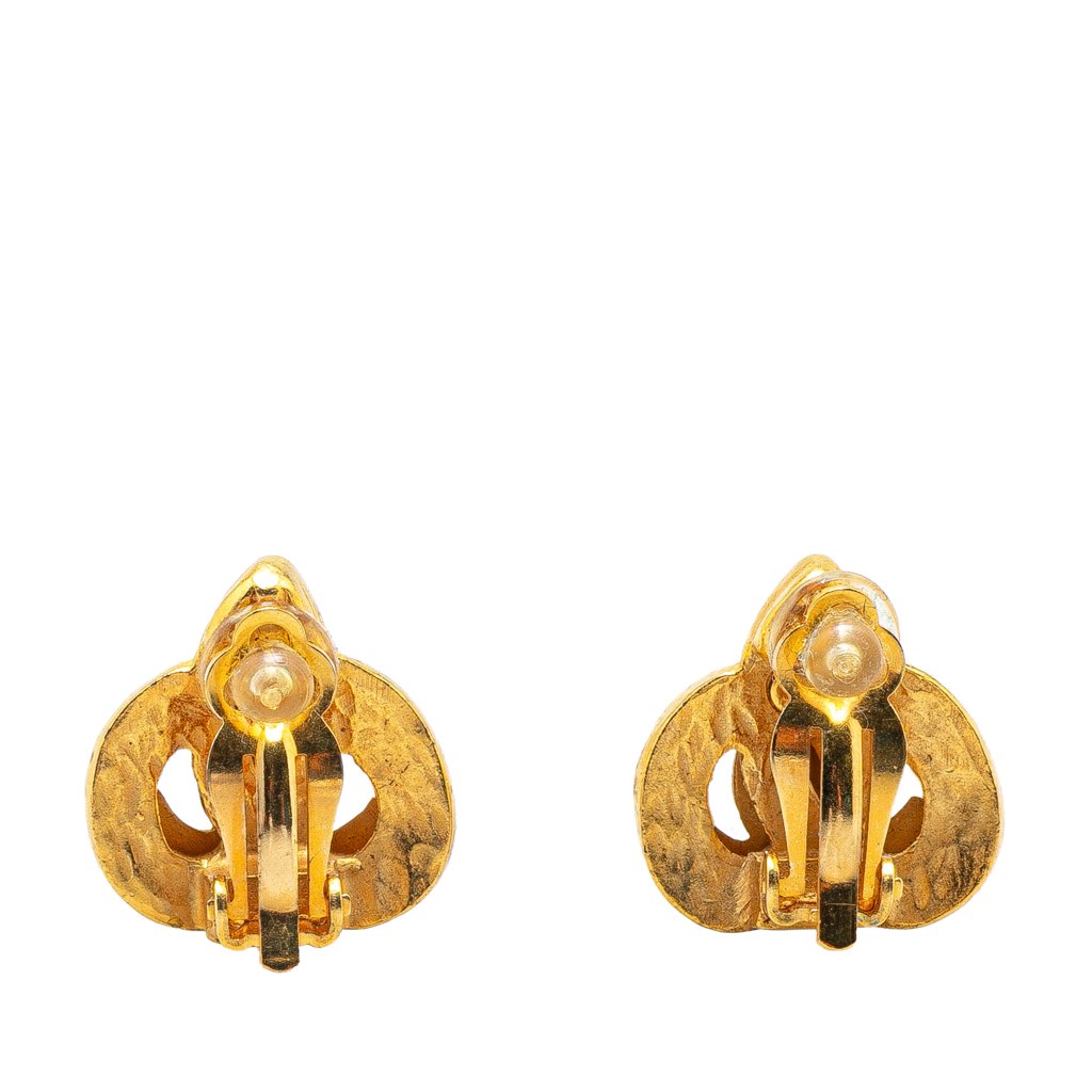 Chanel Gold Plated CC Clip On Earrings - 2