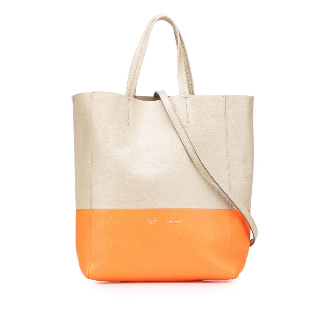 Celine Small Bicolor Leather Vertical Cabas