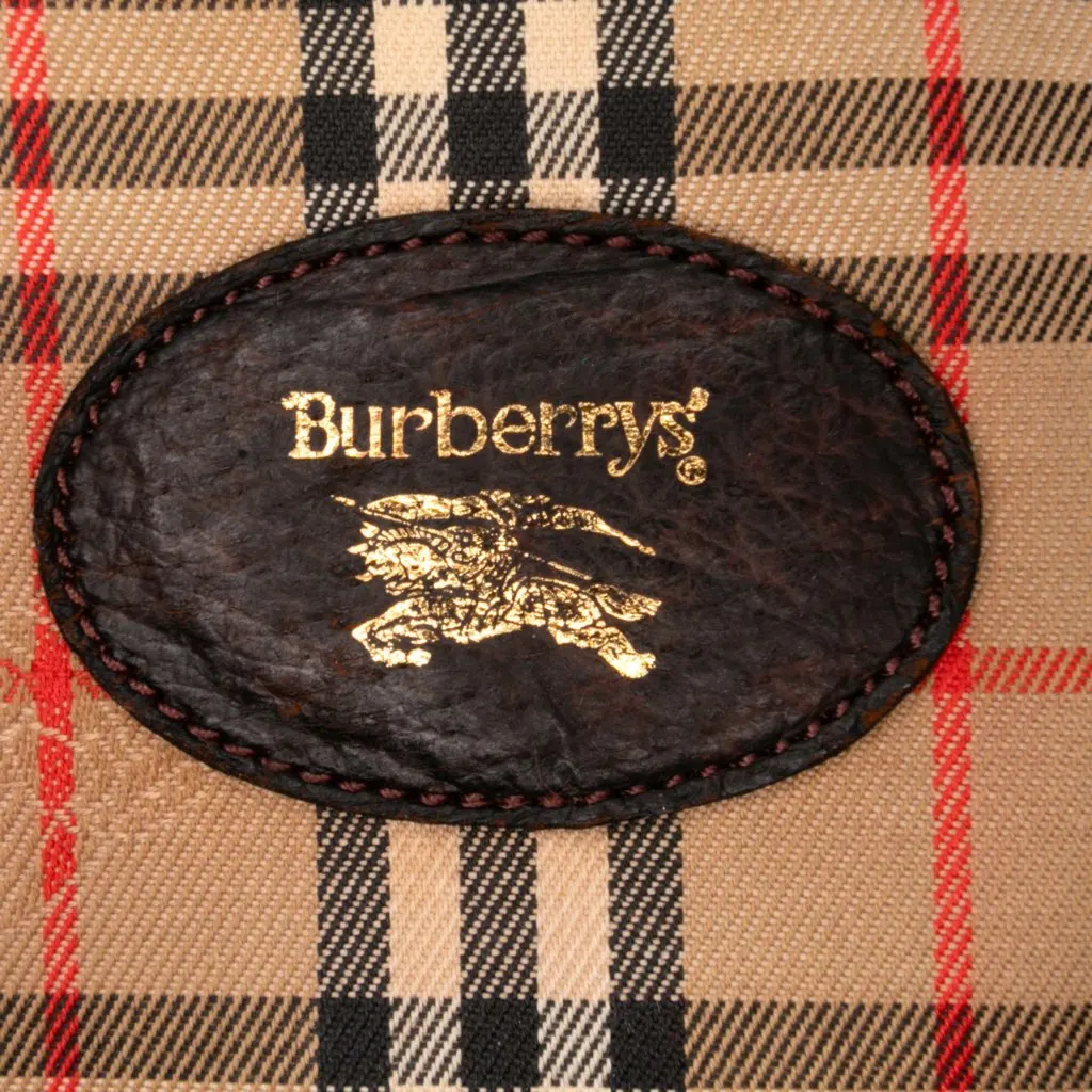 Burberry Haymarket Check Canvas Crossbody Brown Canvas Good - Box View