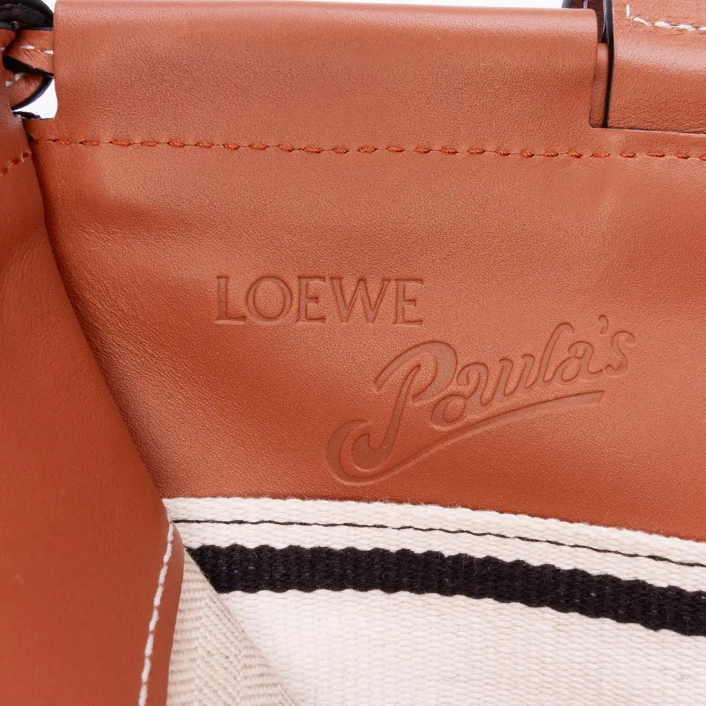 Loewe Paulas Ibiza Large Canvas Stripes Cushion Tote Red Canvas Good - Box View