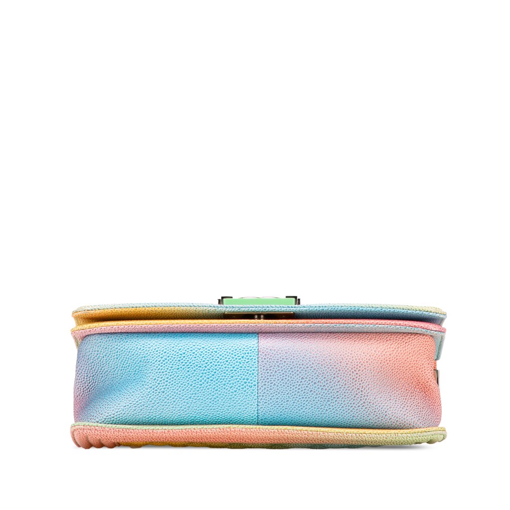 Chanel Old Medium Quilted Caviar Rainbow Boy Flap - Image 6